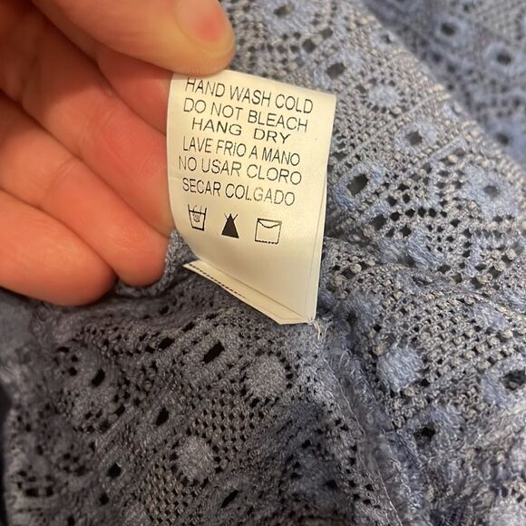 ✨Crescent Dusty Blue 3/4 Sleeve Ruffle Top, NWT - Picture 8 of 8